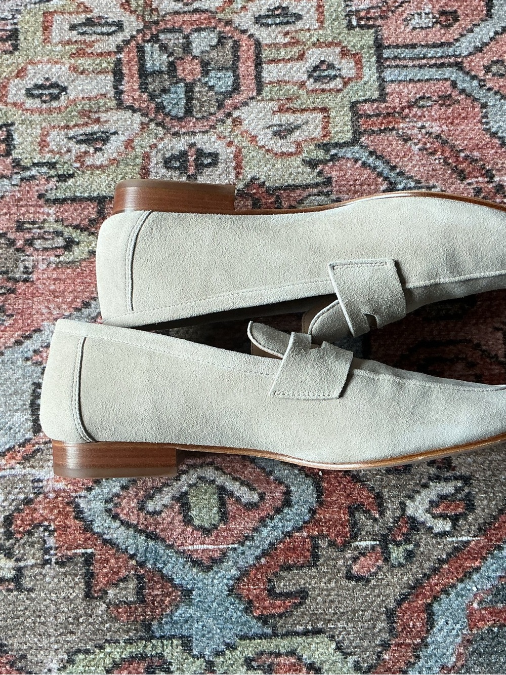Quince Women’s Italian Suede Penny Loafers in Light Beige - Picture 4 of 7